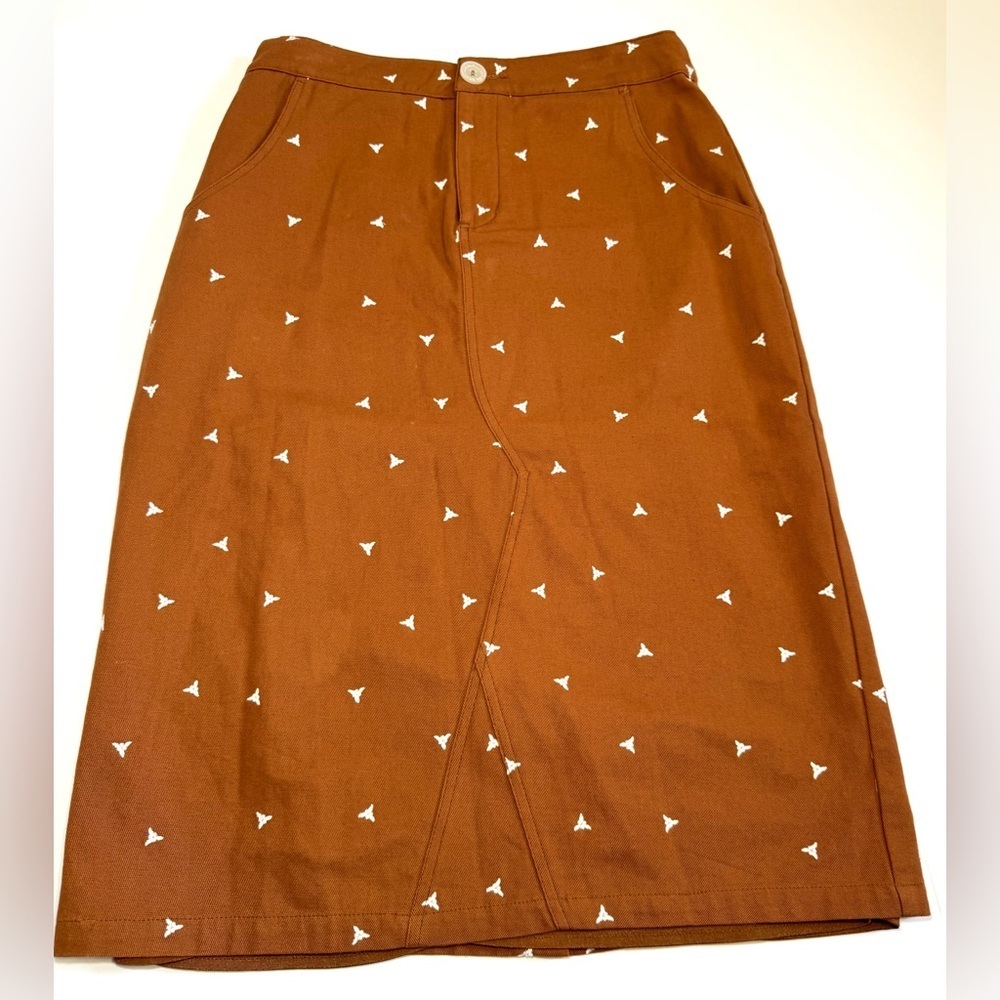 ROOLEE Tiny Perfect Things Midi Skirt. Little embroidered longhorns